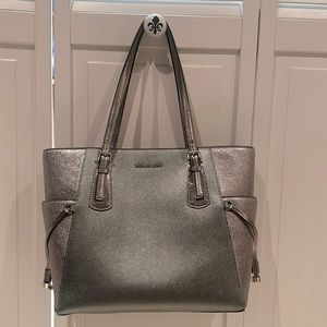 Michael Kors large silver shoulder bag